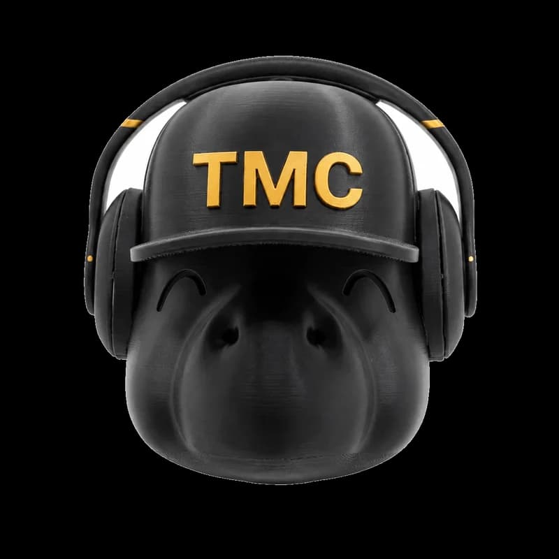 A Happi Buffalo wearing a headphones