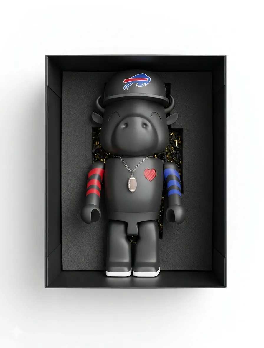 A custom Happi Buffalo nestled in its box with gold tissue
