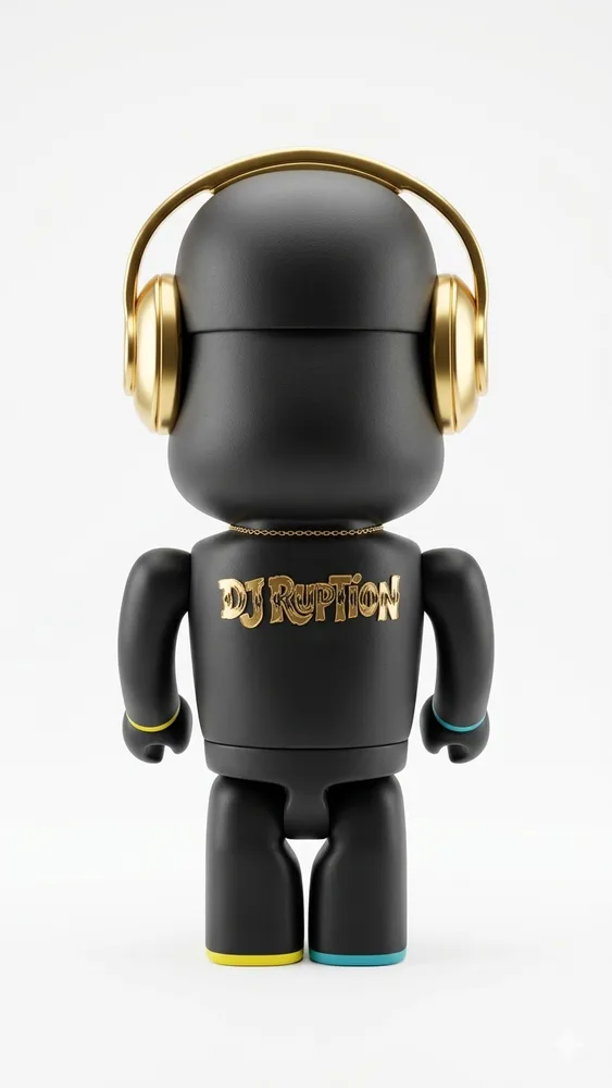 DJ Ruption custom buffalo, back with the DJ name across the shoulders