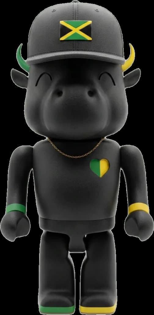 Happi Buffalo, Obsidian Jamaican Heart: a collectible buffalo figure